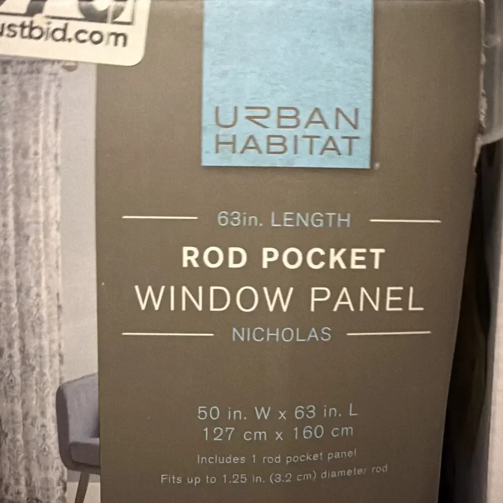 Urban Habitat Nicholas Sheer Rod Pocket Window Panel Semi Sheer 50x63in
